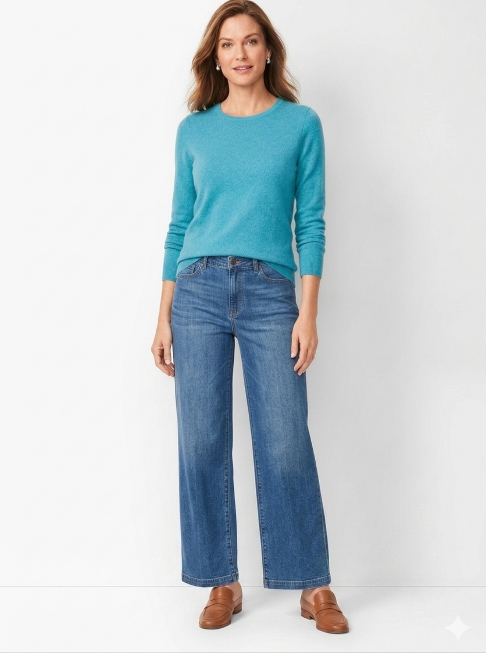Talbots Turquoise Cashmere Crewneck Sweater